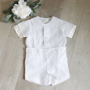 RARE Strasburg Boys Heirloom White Bobby Suit Size 12 Months NEW